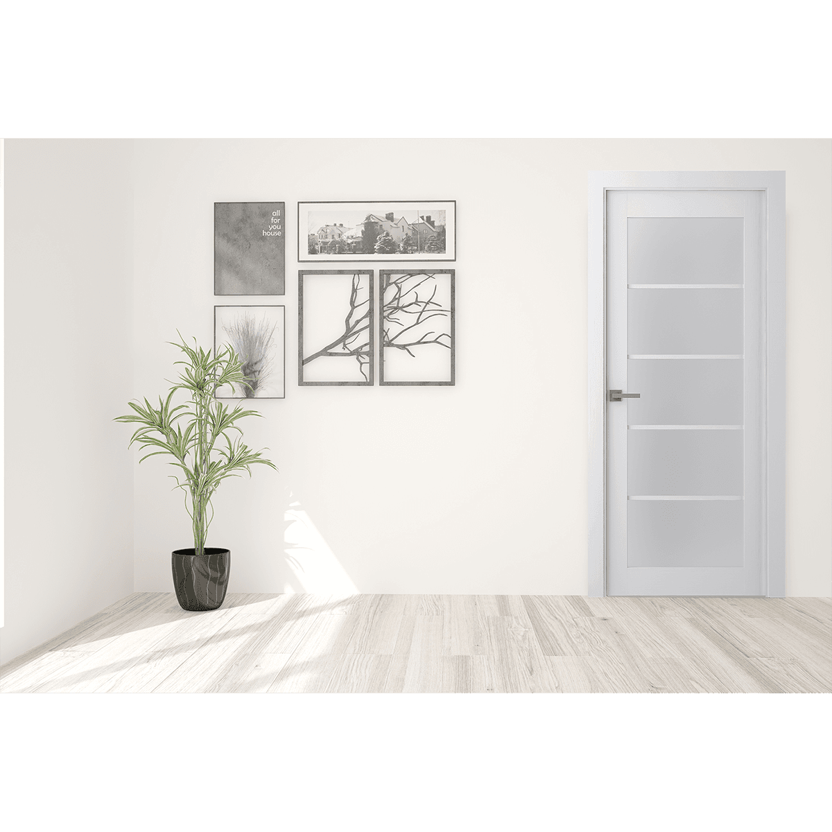 PALLADIO 5 LITE VETRO BIANCO NOBLE BYPASS BELLDINNI MODERN INTERIOR DOOR - 3