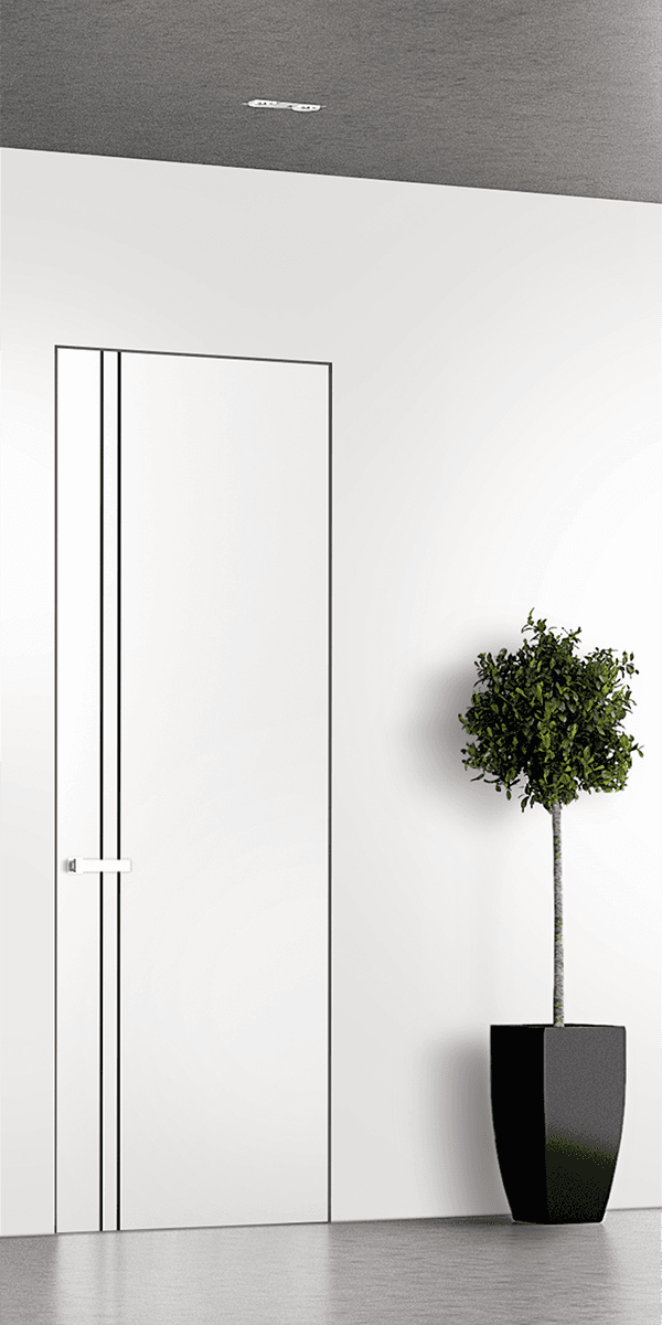 SMART PRO 2V BLACK POLAR WHITE DOUBLE INVISIBLE METAL FRAME BELLDINNI MODERN INTERIOR DOOR