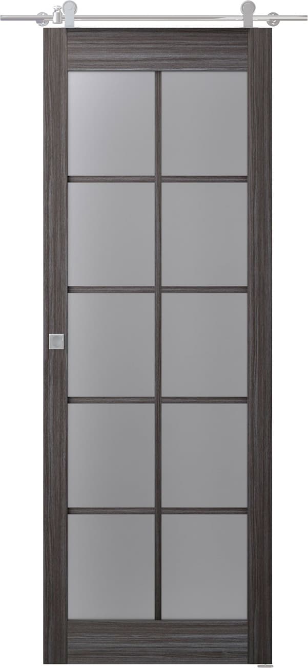 PALLADIO 10 LITE VETRO GRAY OAK BARN BELLDINNI MODERN INTERIOR DOOR - 2