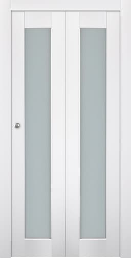 SMART PRO 207 VETRO POLAR WHITE BI-FOLD BELLDINNI MODERN INTERIOR DOOR - 1