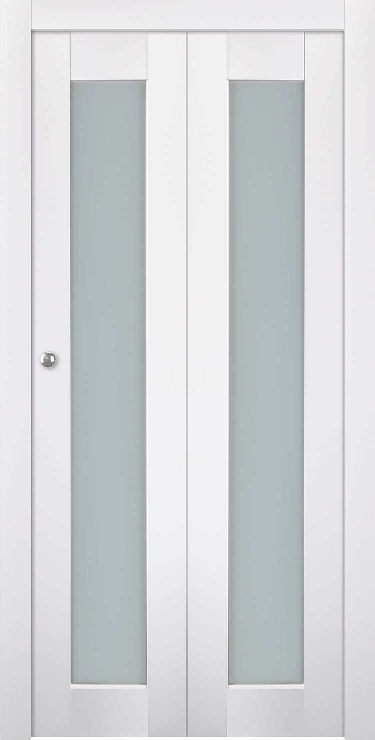 SMART PRO 207 VETRO POLAR WHITE BI-FOLD BELLDINNI MODERN INTERIOR DOOR - 1