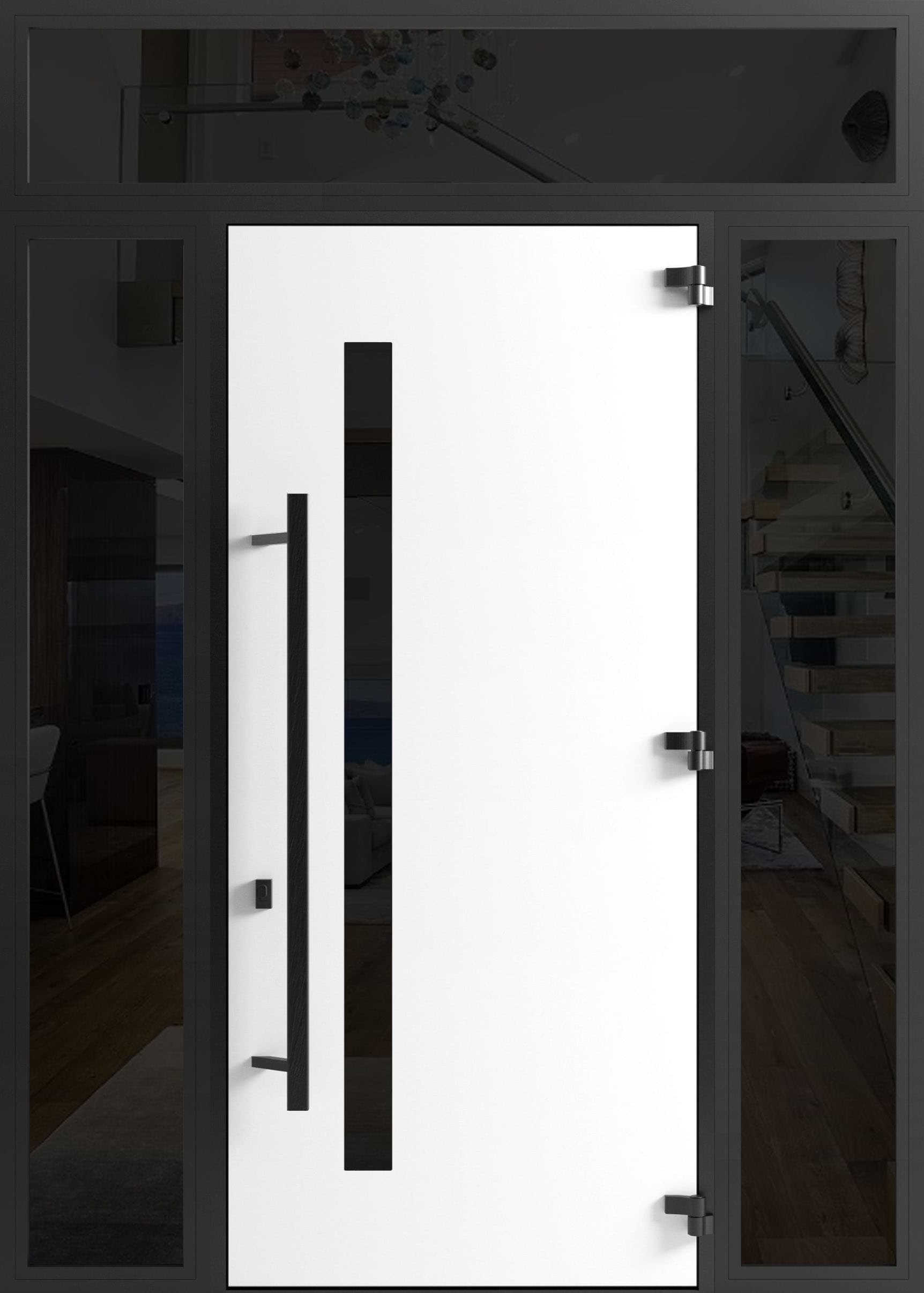 Single metal-aluminum modern exterior door Dekton 0163 8ft - 8