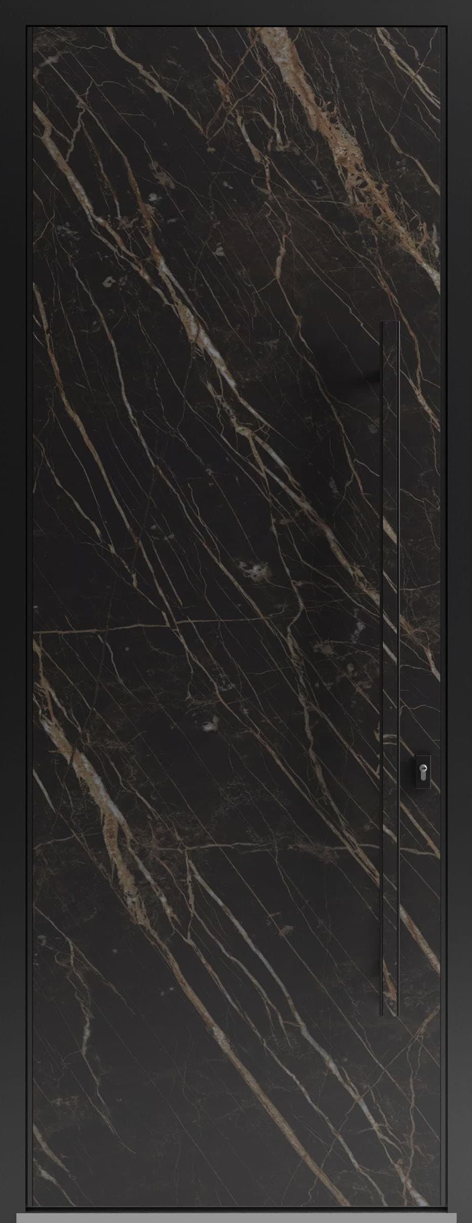 Single metal-aluminum modern exterior door Dekton 0118 8ft - 1