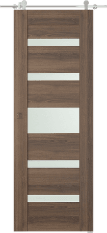 AVON 07-05 VETRO PECAN NUTWOOD DOUBLE BARN DOORS BELLDINNI MODERN INTERIOR DOOR - 1