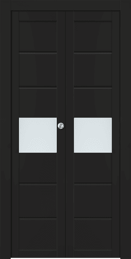 EDNA VETRO BLACK MATTE DOUBLE BI-FOLD BELLDINNI MODERN INTERIOR DOOR - 1