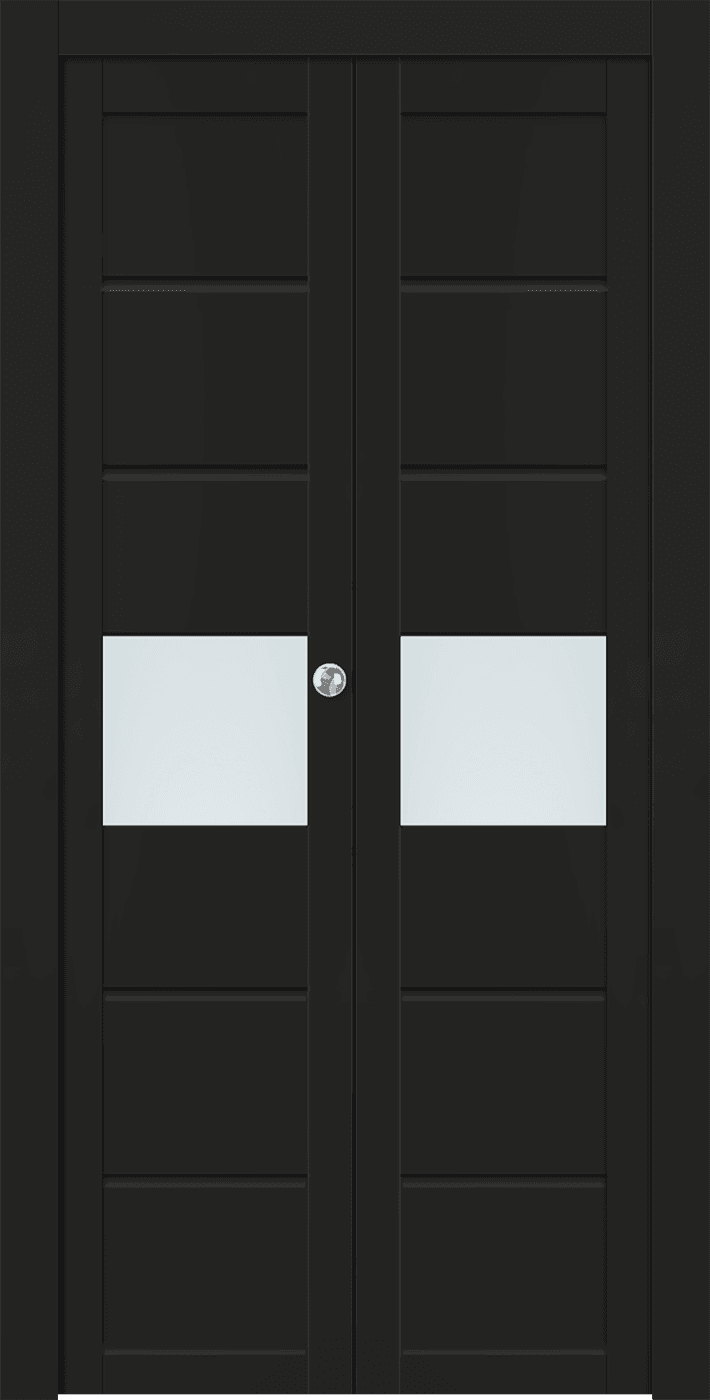 EDNA VETRO BLACK MATTE DOUBLE BI-FOLD BELLDINNI MODERN INTERIOR DOOR - 1