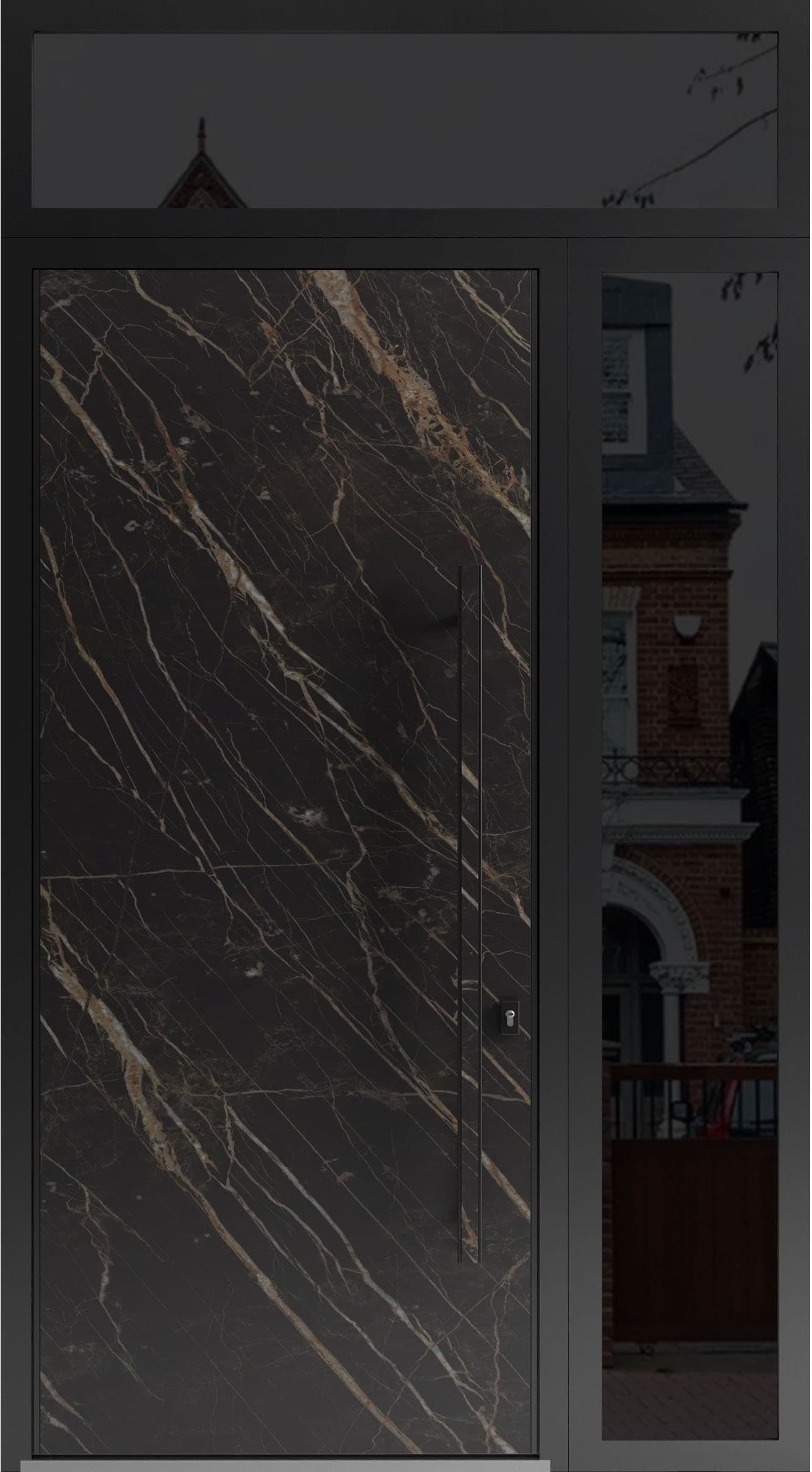 Single metal-aluminum modern exterior door Dekton 0118 8ft - 5