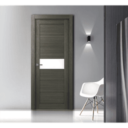 EDNA VETRO GRAY OAK BYPASS BELLDINNI MODERN INTERIOR DOOR - 2