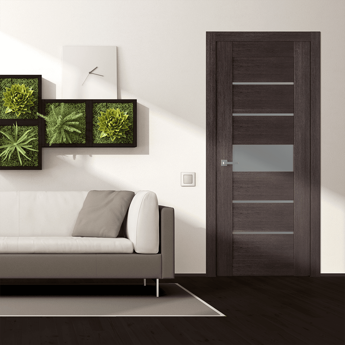 AVON 07-06 VETRO VERALINGA OAK DOUBLE POCKET BELLDINNI MODERN INTERIOR DOOR - 5