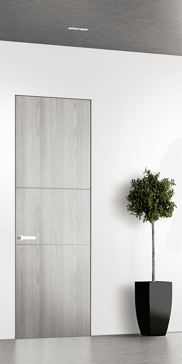 OPTIMA 2H RIBEIRA ASH DOUBLE INVISIBLE METAL FRAME BELLDINNI MODERN INTERIOR DOOR - 1