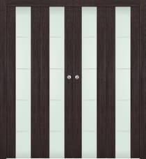 AVON 202 4H VETRO VERALINGA OAK DOUBLE BI-FOLD BELLDINNI MODERN INTERIOR DOOR - 1