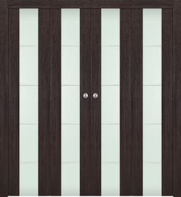 AVON 202 4H VETRO VERALINGA OAK DOUBLE BI-FOLD BELLDINNI MODERN INTERIOR DOOR - 1