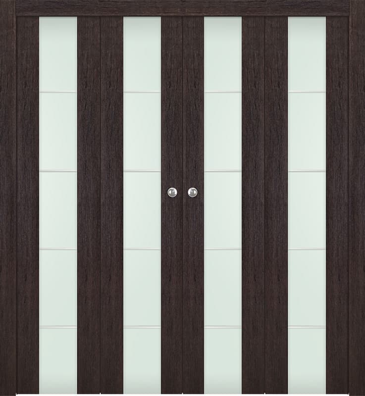 AVON 202 4H VETRO VERALINGA OAK DOUBLE BI-FOLD BELLDINNI MODERN INTERIOR DOOR - 1