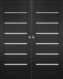 ALBA BLACK MATTE DOUBLE MAGIC BELLDINNI MODERN INTERIOR DOOR - 1