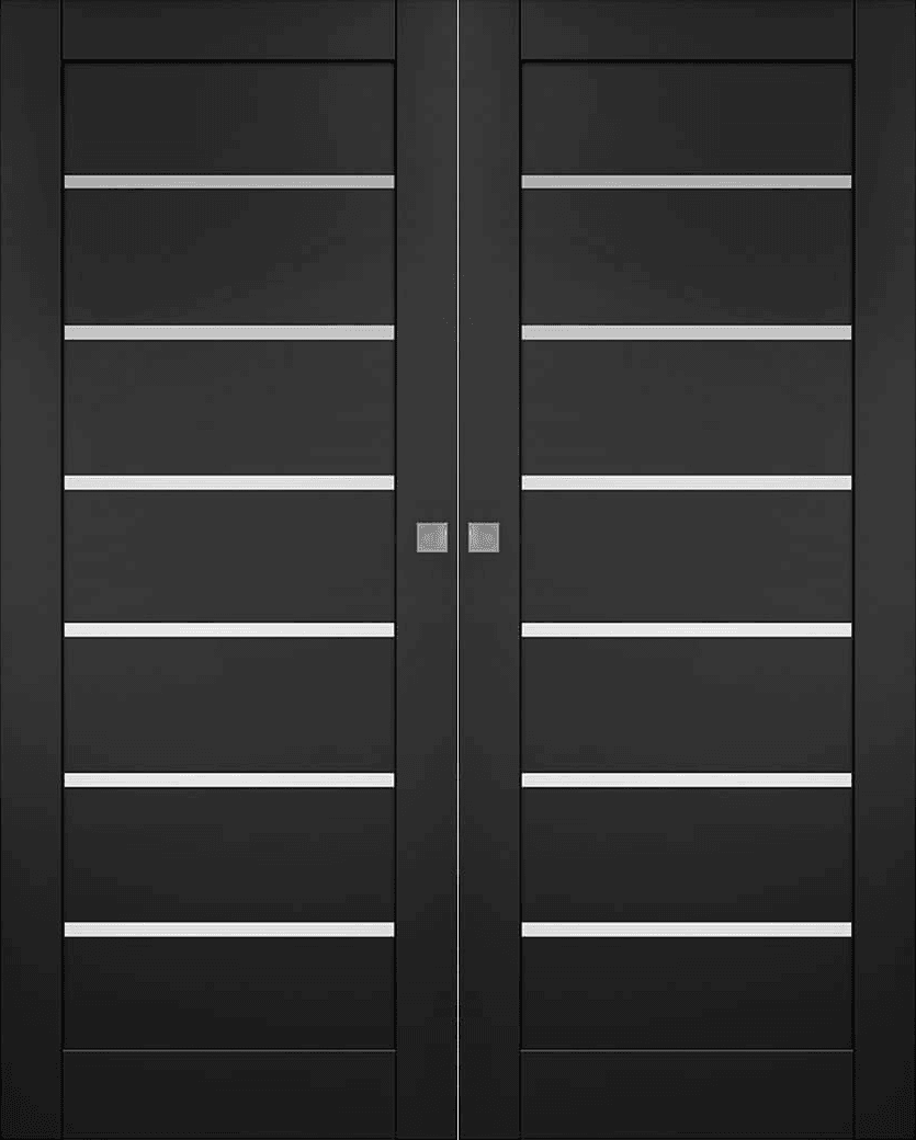 ALBA BLACK MATTE DOUBLE MAGIC BELLDINNI MODERN INTERIOR DOOR - 1