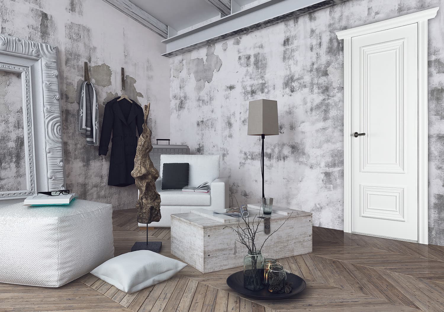 PALAZZO 2 POLAR WHITE SWING BELLDINNI MODERN INTERIOR DOOR - 2