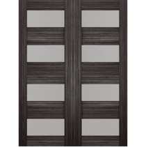 DELLA VETRO GRAY OAK DOUBLE BELLDINNI MODERN INTERIOR DOOR - 2