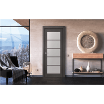 AVANTI 5 LITE VETRO BLACK APRICOT SWING BELLDINNI MODERN INTERIOR DOOR - 2