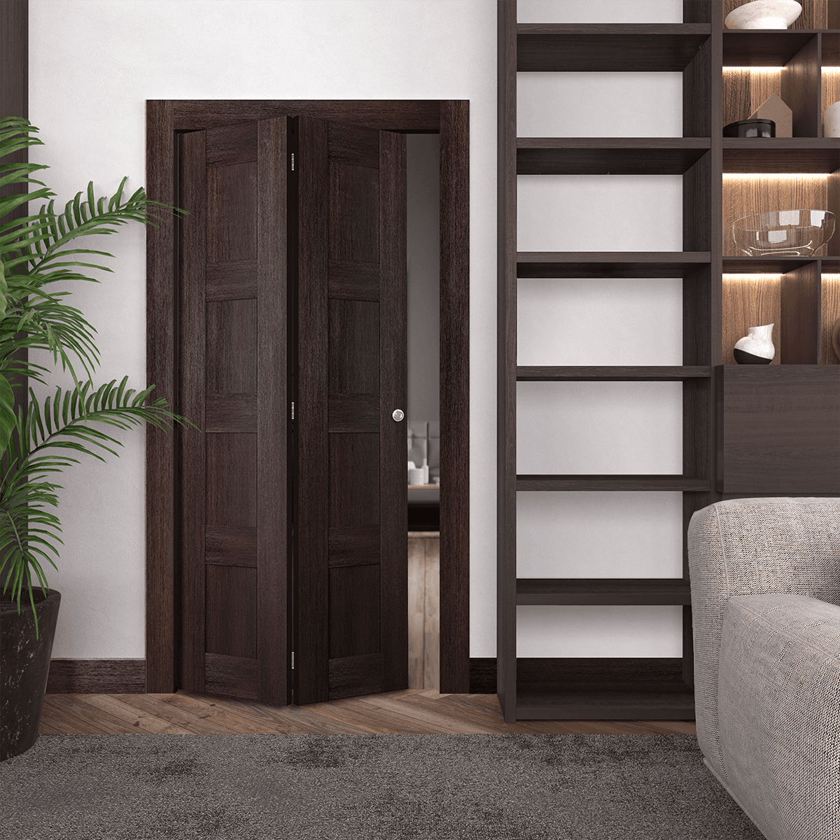 AVON 07 3R VERALINGA OAK DOUBLE BI-FOLD BELLDINNI MODERN INTERIOR DOOR - 2