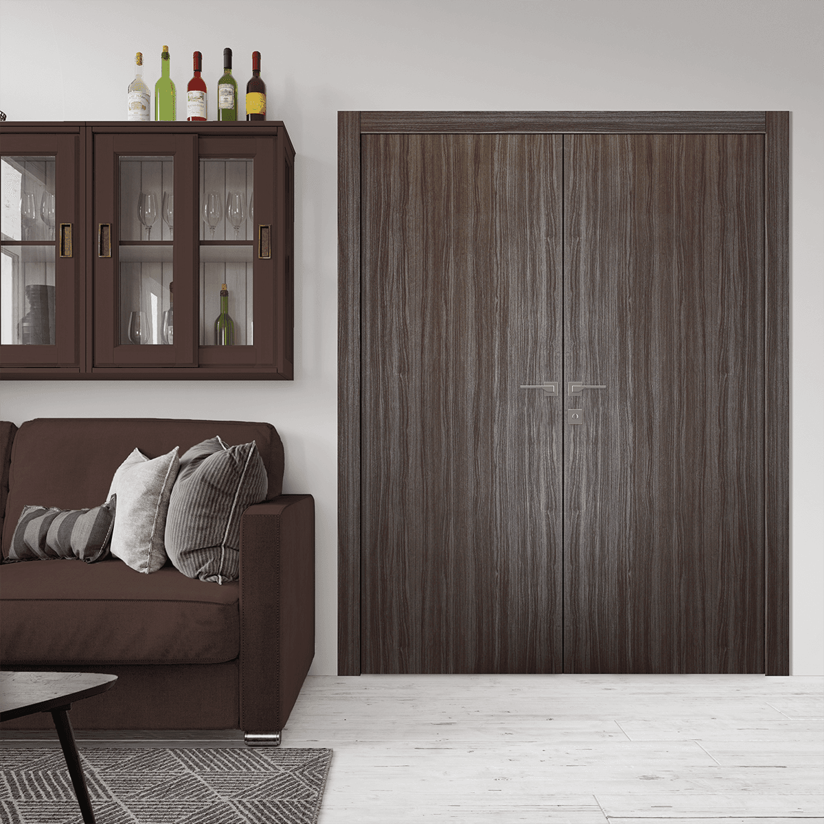 PALLADIO GRAY OAK BYPASS DOORS BELLDINNI MODERN INTERIOR DOOR - 2