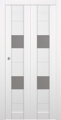 BERTA VETRO BIANCO NOBLE BI-FOLD BELLDINNI MODERN INTERIOR DOOR - 1