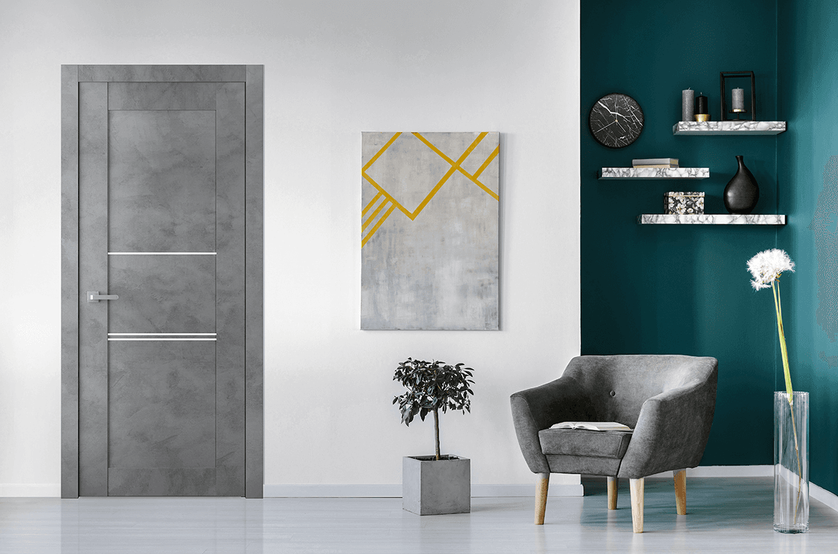 AVON 07 3H DARK URBAN INVISIBLE METAL FRAME BELLDINNI MODERN INTERIOR DOOR - 2