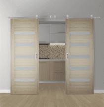 LEORA VETRO SHAMBOR DOUBLE BARN BELLDINNI MODERN INTERIOR DOOR - 1