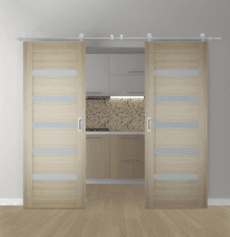 LEORA VETRO SHAMBOR DOUBLE BARN BELLDINNI MODERN INTERIOR DOOR - 1
