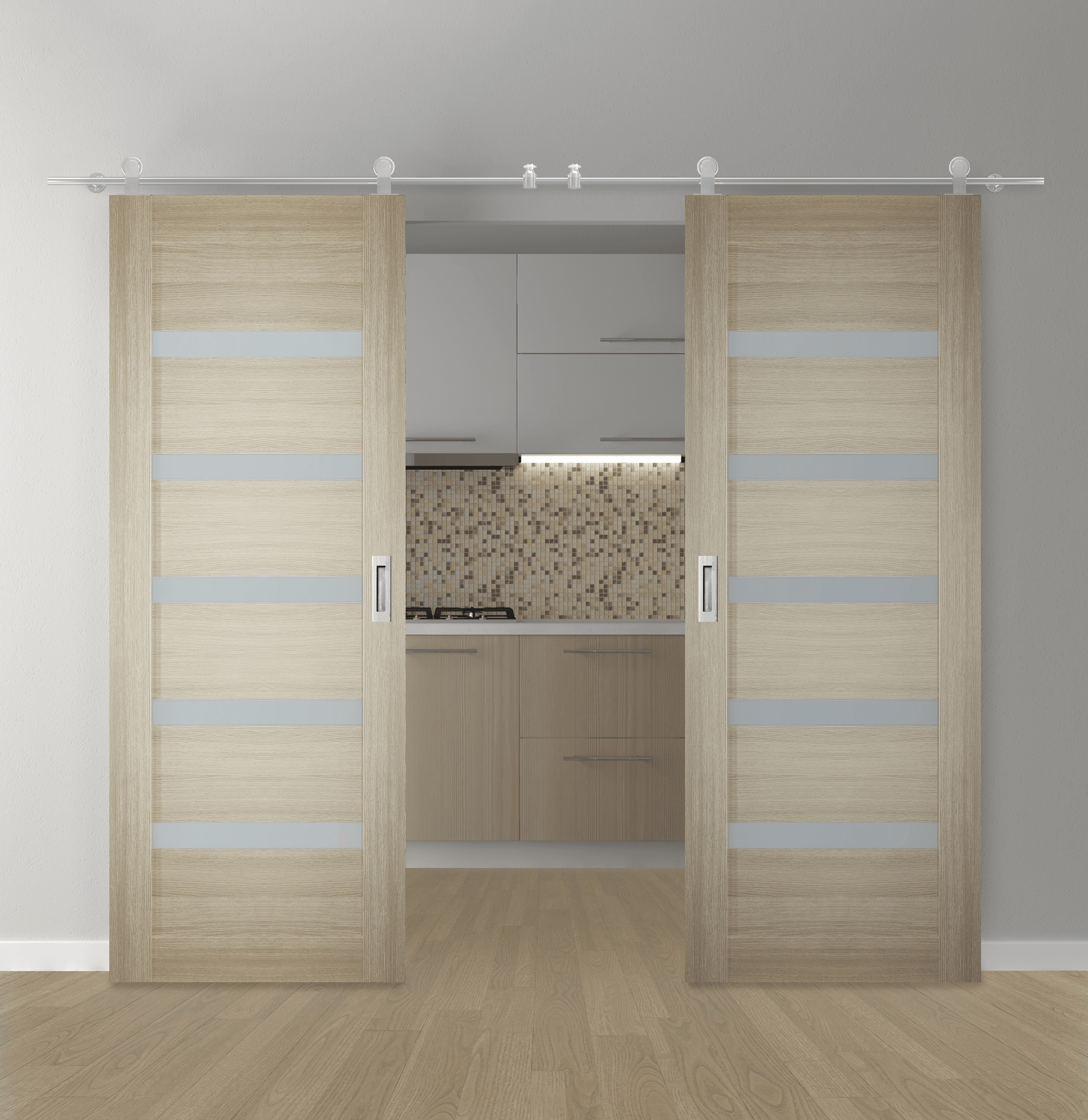 LEORA VETRO SHAMBOR DOUBLE BARN BELLDINNI MODERN INTERIOR DOOR - 1