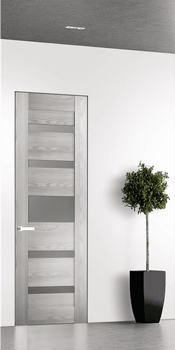 AVON 07-05 VETRO RIBEIRA ASH INVISIBLE METAL FRAME BELLDINNI MODERN INTERIOR DOOR - 1