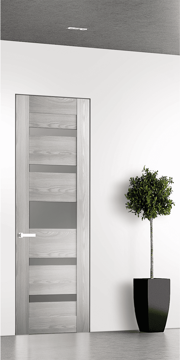 AVON 07-05 VETRO RIBEIRA ASH INVISIBLE METAL FRAME BELLDINNI MODERN INTERIOR DOOR - 1