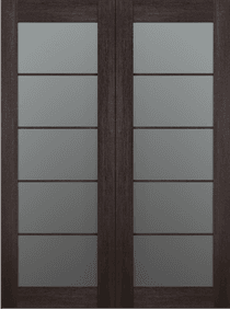 AVON 5 LITE VETRO VERALINGA OAK DOUBLE BI-FOLD BELLDINNI MODERN INTERIOR DOOR - 2
