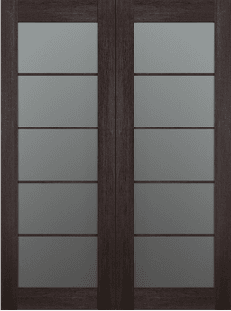 AVON 5 LITE VETRO VERALINGA OAK DOUBLE BI-FOLD BELLDINNI MODERN INTERIOR DOOR - 2