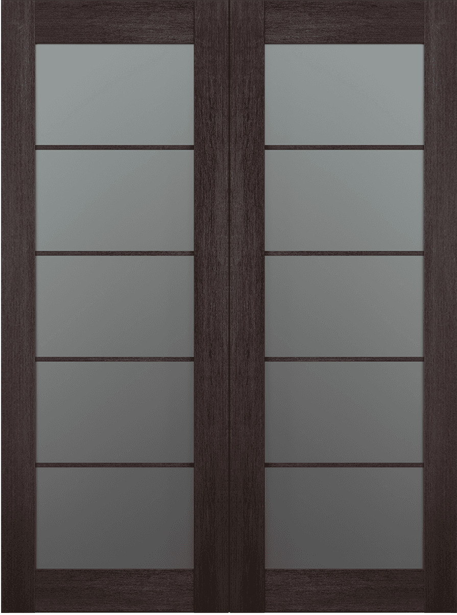 AVON 5 LITE VETRO VERALINGA OAK DOUBLE BI-FOLD BELLDINNI MODERN INTERIOR DOOR - 2