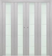 AVON 202 4H VETRO RIBEIRA ASH DOUBLE BI-FOLD BELLDINNI MODERN INTERIOR DOOR - 1