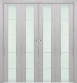 AVON 202 4H VETRO RIBEIRA ASH DOUBLE BI-FOLD BELLDINNI MODERN INTERIOR DOOR - 1