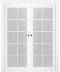 PALLADIO 10 LITE VETRO BIANCO NOBLE DOUBLE POCKET BELLDINNI MODERN INTERIOR DOOR - 6