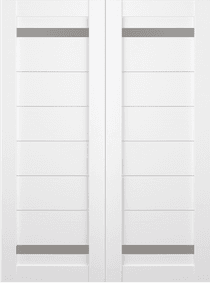 PERLA VETRO BIANCO NOBLE DOUBLE BARN BELLDINNI MODERN INTERIOR DOOR - 2