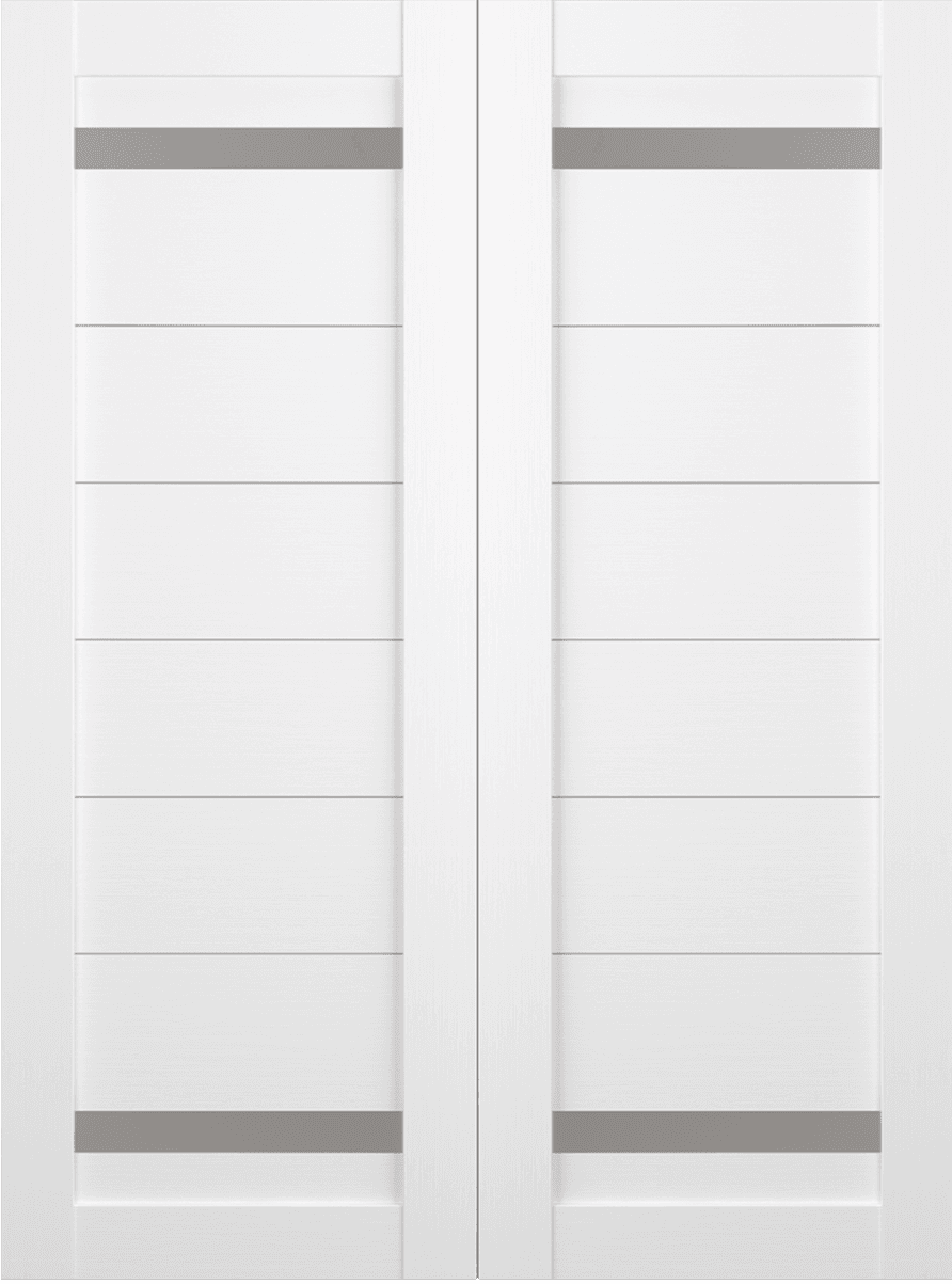 PERLA VETRO BIANCO NOBLE DOUBLE BARN BELLDINNI MODERN INTERIOR DOOR - 2