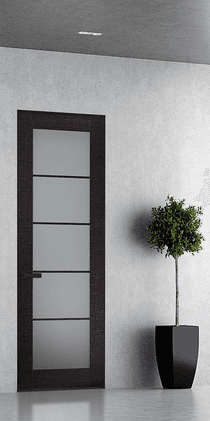 AVANTI 5 LITE VETRO BLACK APRICOT INVISIBLE METAL FRAME BELLDINNI MODERN INTERIOR DOOR - 1