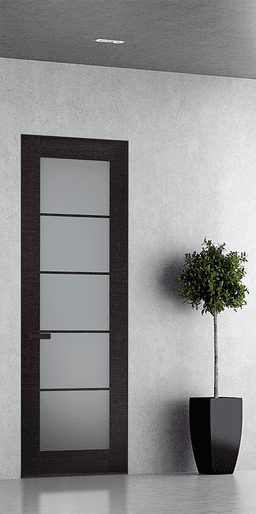 AVANTI 5 LITE VETRO BLACK APRICOT INVISIBLE METAL FRAME BELLDINNI MODERN INTERIOR DOOR - 1