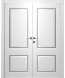 AURUM 2 VETRO POLAR WHITE DOUBLE BELLDINNI MODERN INTERIOR DOOR - 1