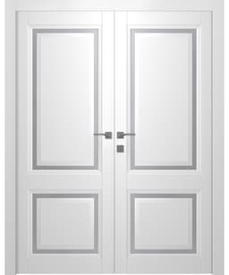AURUM 2 VETRO POLAR WHITE DOUBLE BELLDINNI MODERN INTERIOR DOOR - 1
