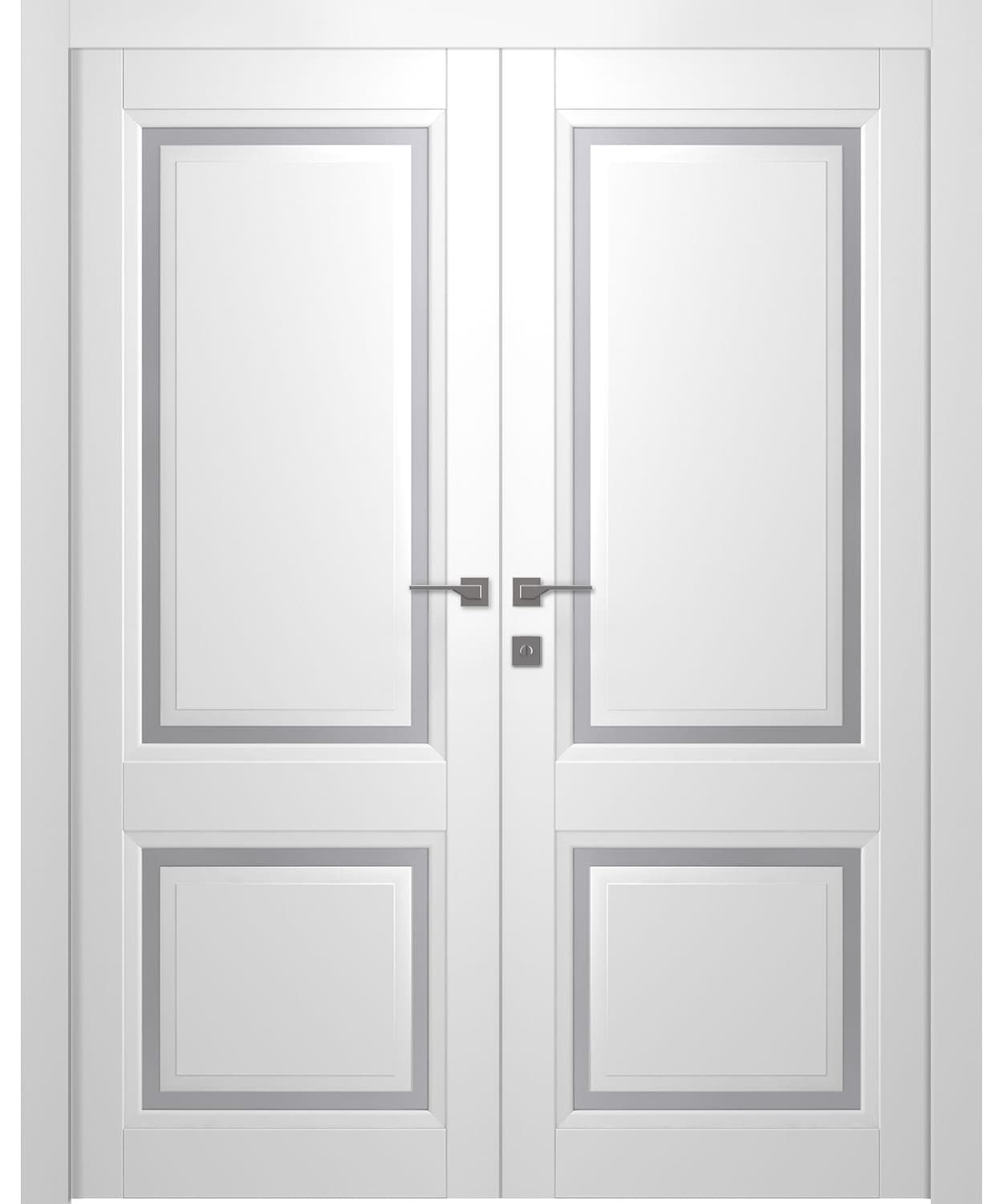 AURUM 2 VETRO POLAR WHITE DOUBLE BELLDINNI MODERN INTERIOR DOOR - 1
