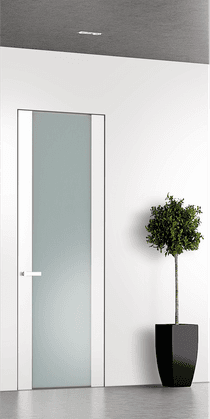 SMART PRO H3G VETRO POLAR WHITE DOUBLE INVISIBLE METAL FRAME BELLDINNI MODERN INTERIOR DOOR - 1