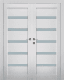 LEORA VETRO BIANCO NOBLE DOUBLE BELLDINNI MODERN INTERIOR DOOR - 1