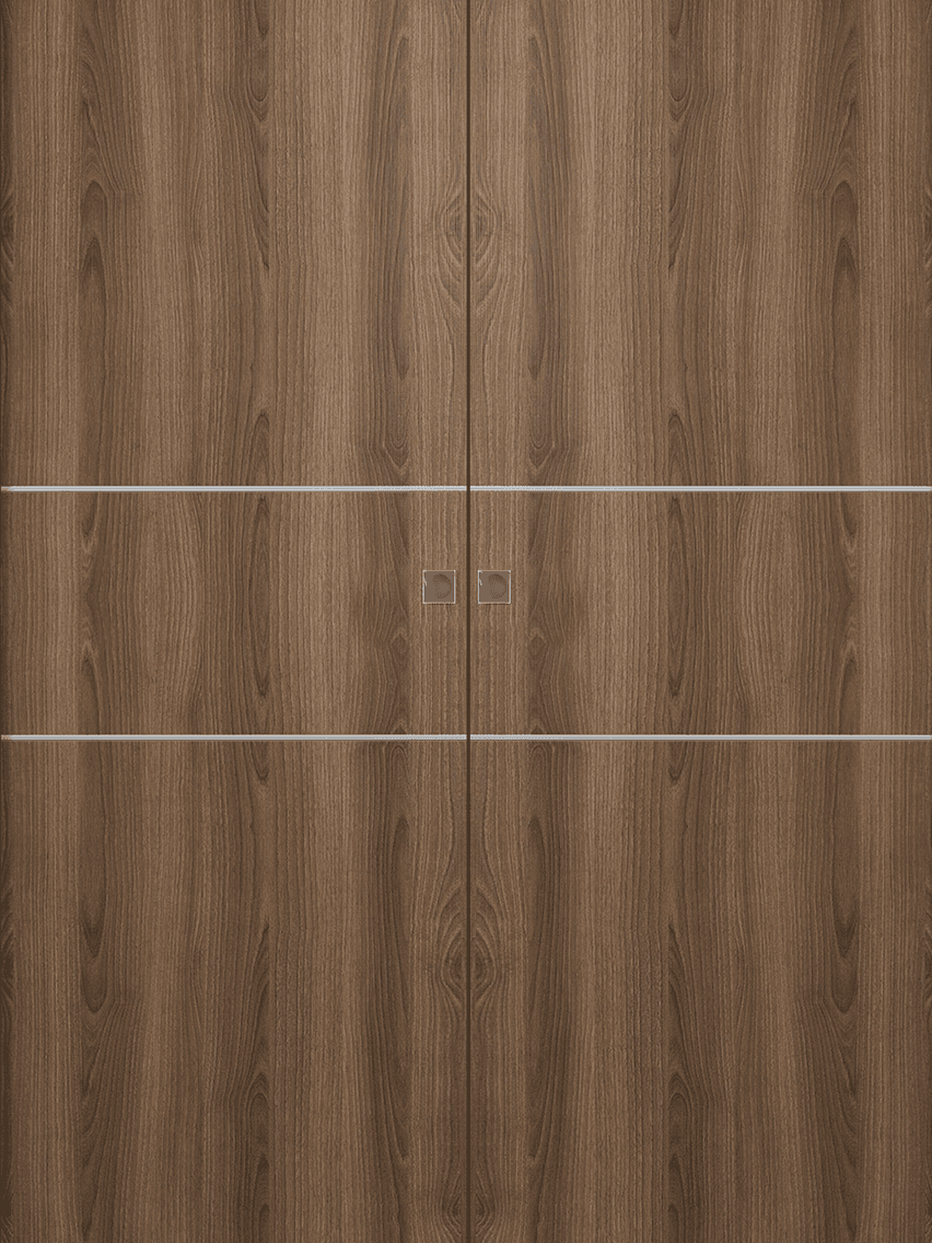 OPTIMA 2H PECAN NUTWOOD DOUBLE MAGIC DOORS BELLDINNI MODERN INTERIOR DOOR - 1
