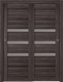 RITA VETRO GRAY OAK BYPASS BELLDINNI MODERN INTERIOR DOOR - 1