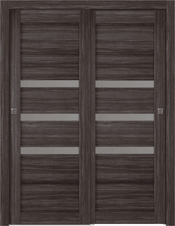 RITA VETRO GRAY OAK BYPASS BELLDINNI MODERN INTERIOR DOOR - 1