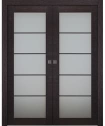 AVANTI 5 LITE VETRO BLACK APRICOT DOUBLE POCKET BELLDINNI MODERN INTERIOR DOOR - 1